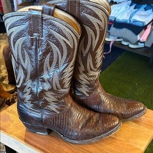 Brown Lizard Skin Western Cowboy Boots